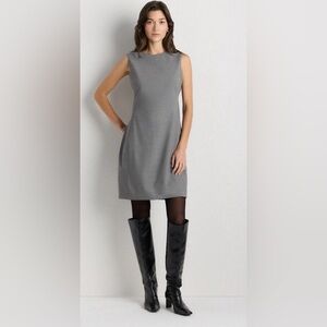 NWT Beautiful Quince Classic Gray sleeveless Italian wool Dress